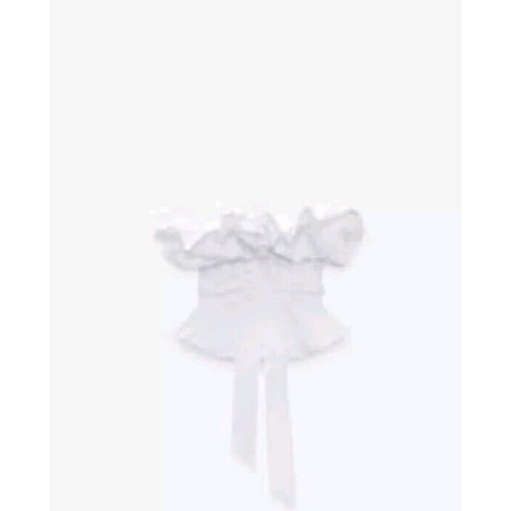 Zara Voluminous Puff Poplin Strapless Top White Size Small NWT 2649 545 - Picture 3 of 6